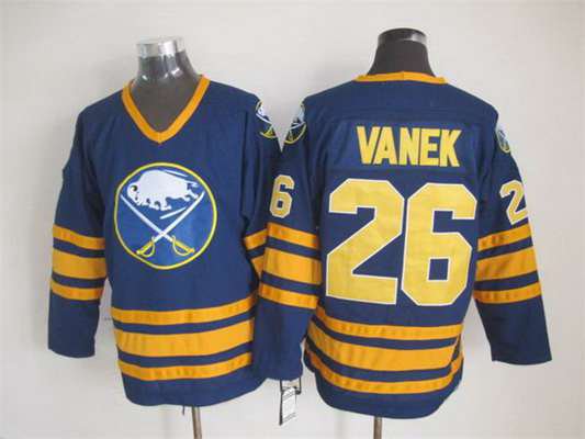 Men's Buffalo Sabres #26 Thomas Vanek 1983-84 Navy Blue CCM Vintage Throwback Jersey